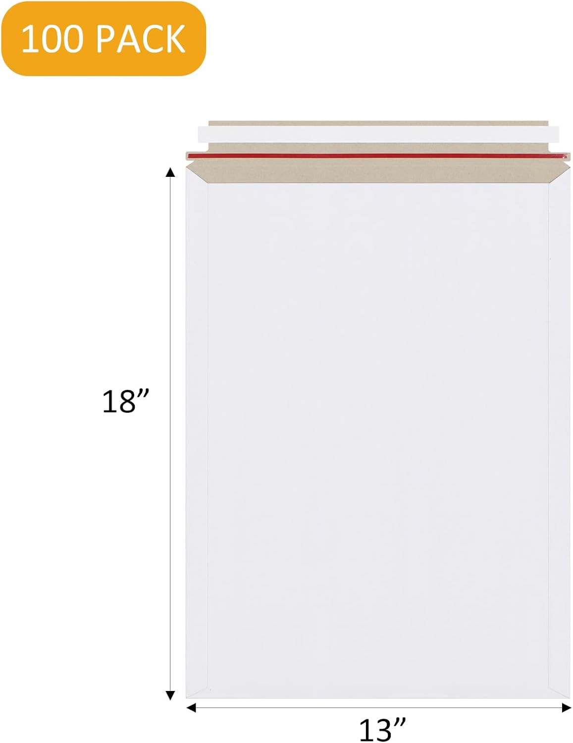 25 Pack 13x18 inch Large Rigid Mailer Self Seal Photo Document Mailers, Stay Flat White Cardboard Envelopes White Photography Mailers for CD, Photos, Document
