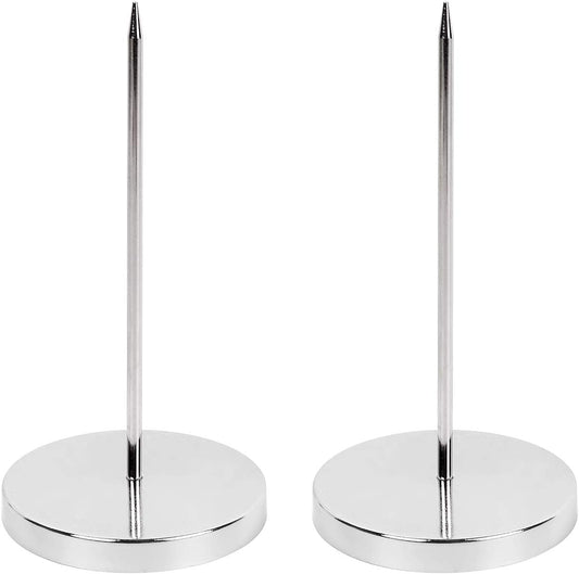 2PCS Bill Fork, Rod Paper Holder Spike, Stainless Steel Check Bill Holder, Memo Holder Spike