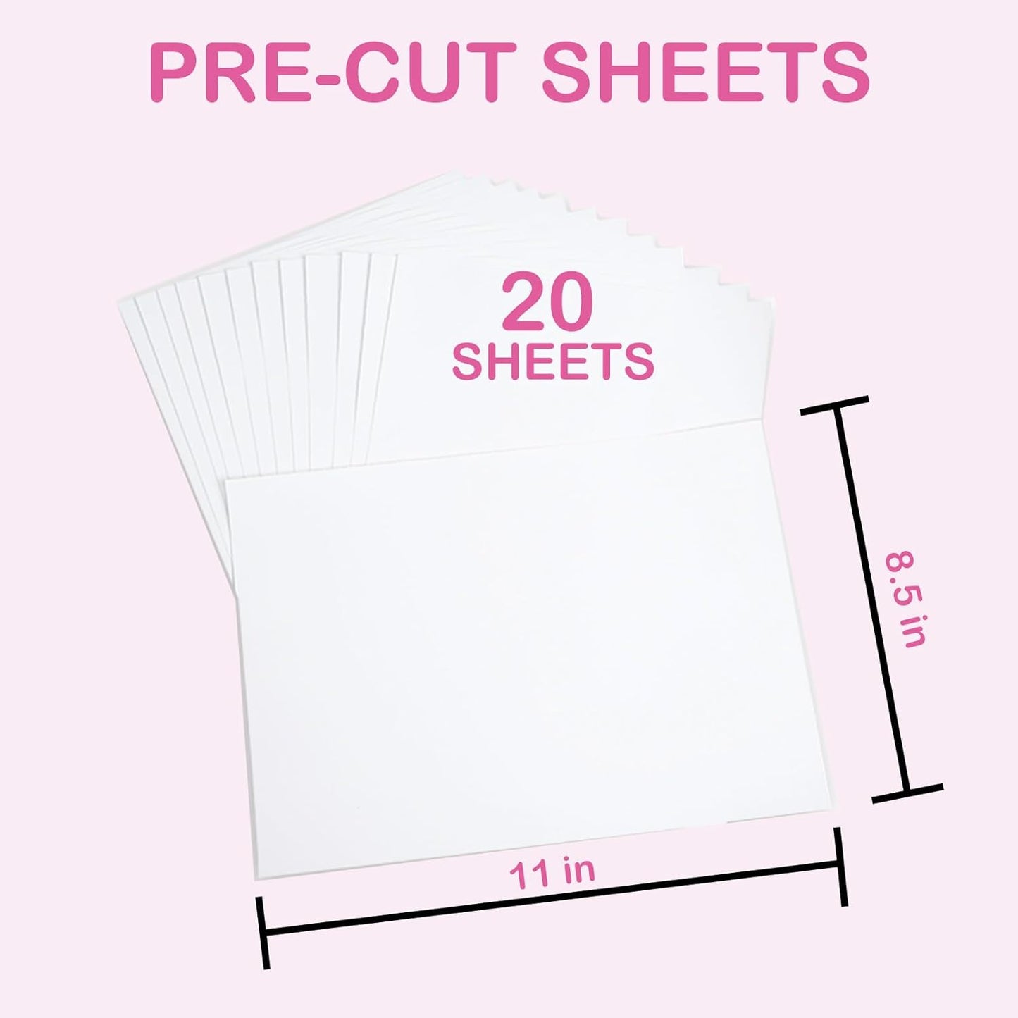 Heat Transfer Paper for Inkjet & Laserjet Printer (20 Sheets 8.5"x11", Light 3.0), Wash Durable, Long Lasting Printable HTV Infusible Ink Transfer Sheets, Vinyl Iron on Fabric Printer Paper