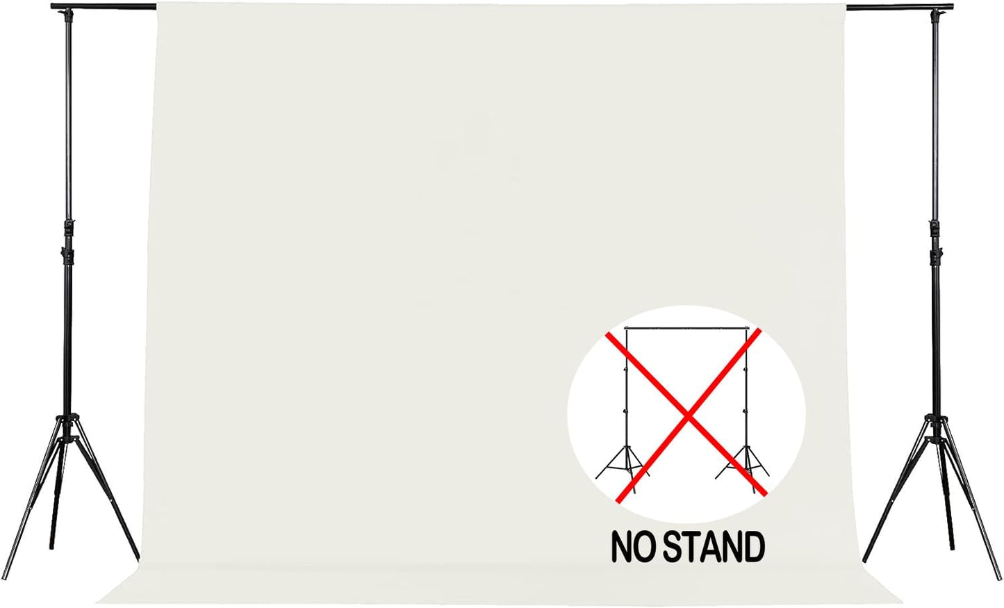 Joccun 6X9FT Ivory Backdrop Background for Photography,Polyester Backdrop Curtain Background Screen for Photography,Photoshoot,Video Recording,Studio(6X9ft,Ivory)