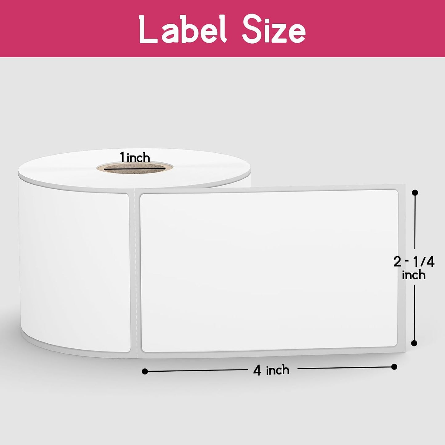 12 Rolls 2.25" x 4" Direct Thermal Labels, Shipping Labels Compatible with Zebra & Rollo Label Printers for Mailing Postage Address Barcode