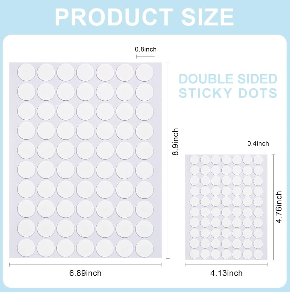 10+20mm Double Sided Sticky Dots Removable Adhesive Putty No Traces Clear Sticky Tack Waterproof Stickers for Decorations(280PCS)
