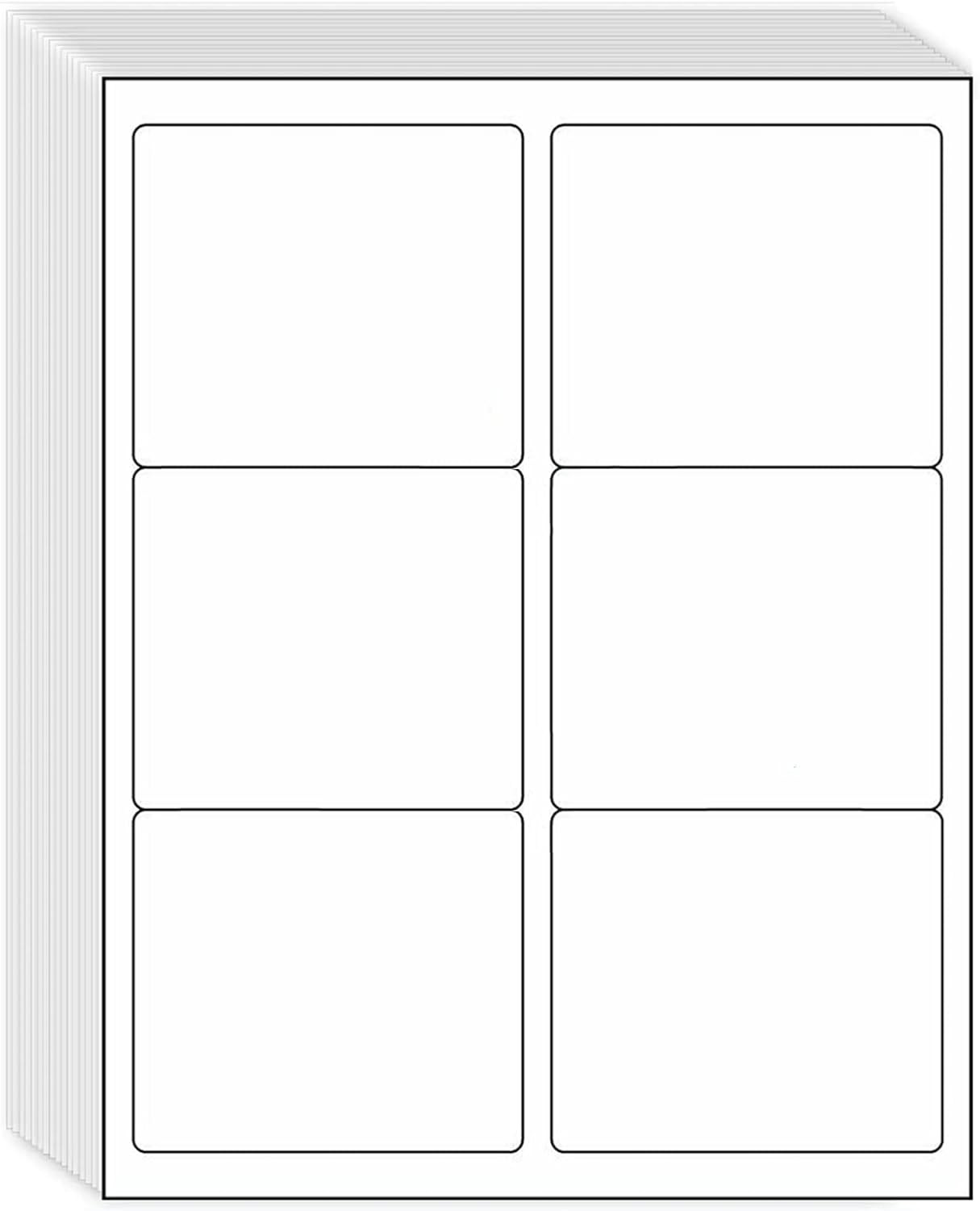 3-1/3" x 4" Shipping Address Labels 300 Label Stickers Paper for Laser/Inkjet Printer 6 per Page Printable Mailing Labels, FBA Box Labels - Matte, 50 Sheets