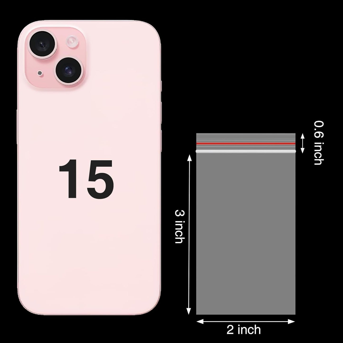 600Pcs 2x3 Inch Mini Plastic Bags, Resealable Small Zip Baggies for Small Business, Storage, Gifts, Candy, Screws, Jewelry, Daily Pills