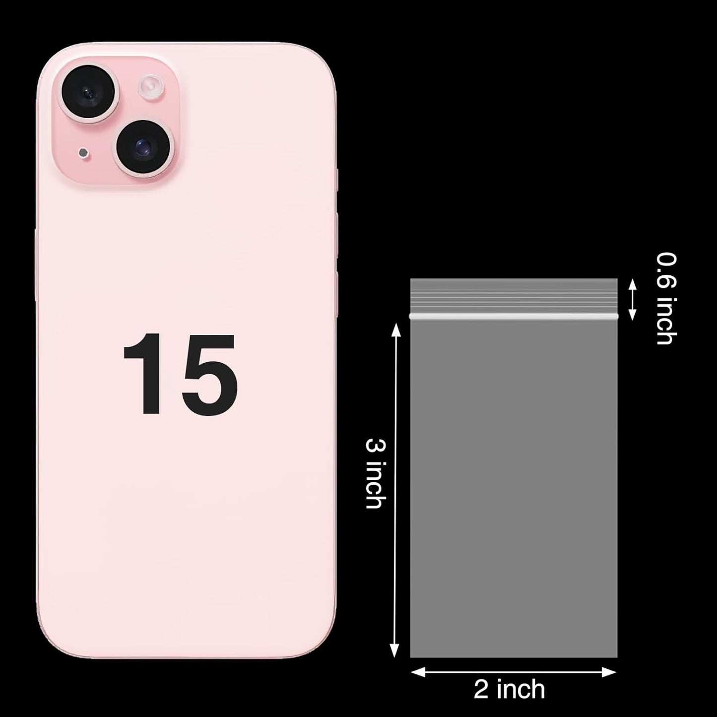 600 Pcs 2''x 3'' Clear Plastic Zip Bags, 2 Mil Thick Resealable Storage Baggies for Jewelry, Pills, Small Items, Travel, Packaging