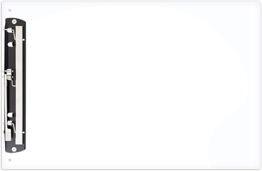 13x19 Clipboard Acrylic Panel Featuring an 11" Hinge Clip White