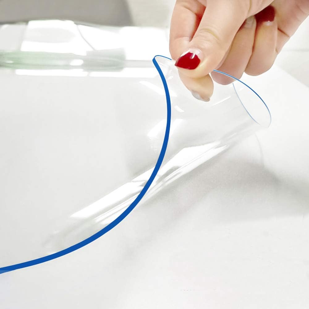 1.5mm Thick 14x16 Inch Clear PVC Desk Top Protector Desk Mats on Top of Desks Crystal Desk Protector Mat Clear Table Protector Plastic Table Cover Pad Desk Writing Mat Waterproof Non-Slip Laptop Pad