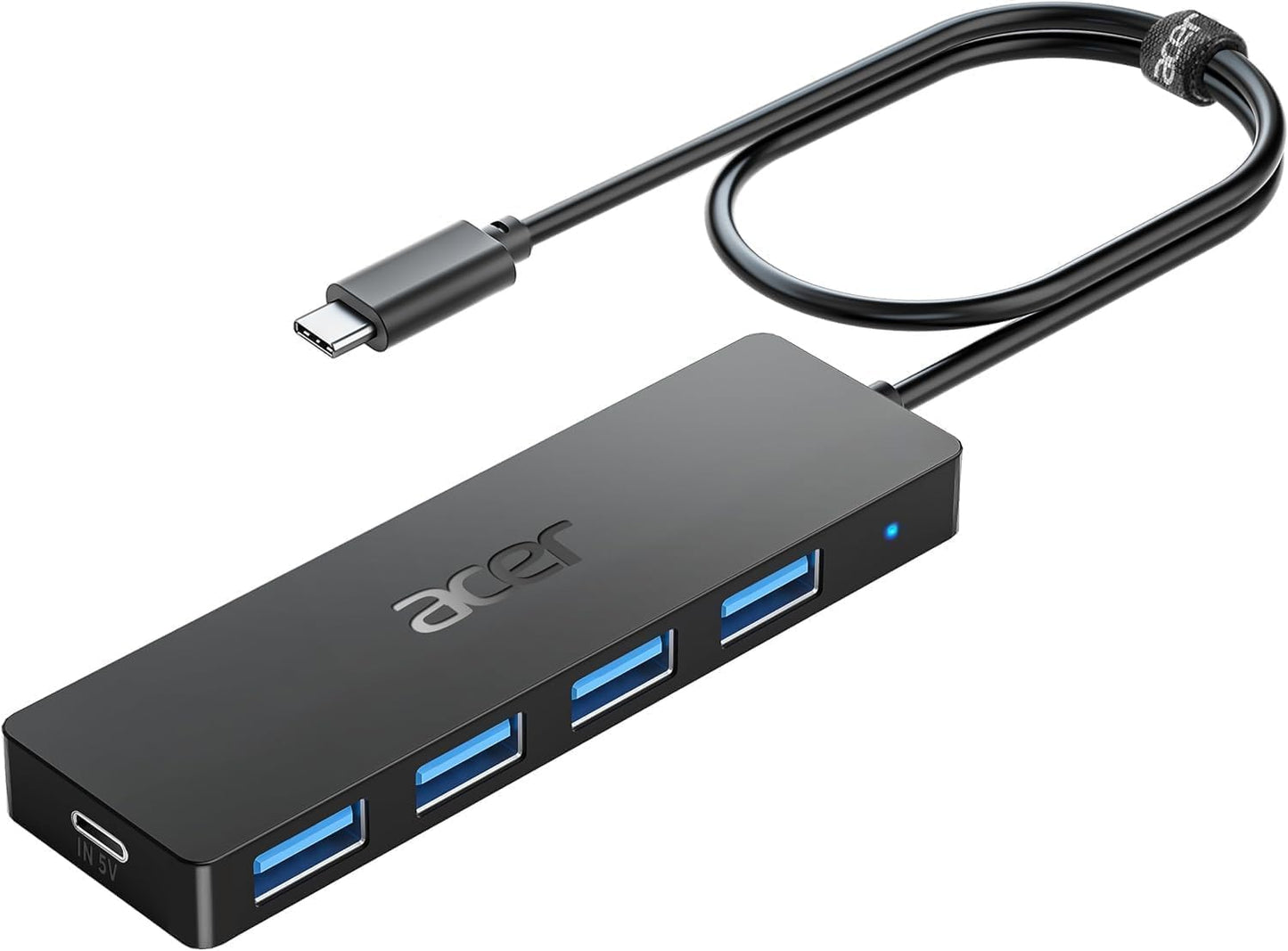 Acer USB C Hub 4 Ports, Multiple USB 3.0 Hub, USBC Splitter for Laptop with TypeC Power Port, Extender for Type C Port Laptop, PC, Desktop and More (USB-C, 2ft)