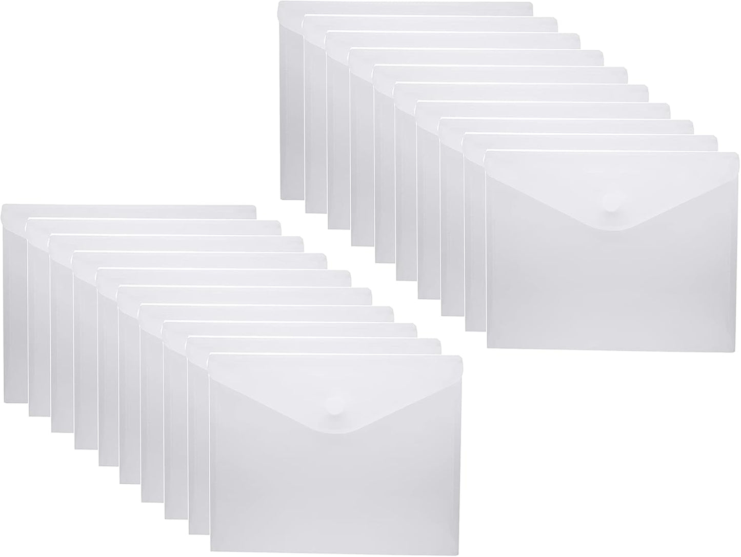 8.5 x 11 Clear Letter Sized Plastic Envelopes Document File Storage Holder 20 Pack Hook Loop Closure