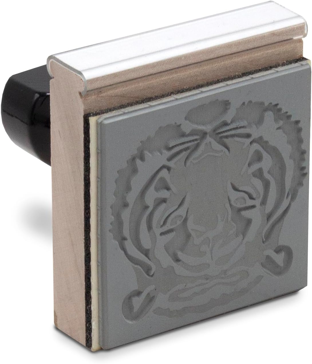 Infusion Custom Text Traditional Wood Stamp with Plastic Handle, 3" x 3"