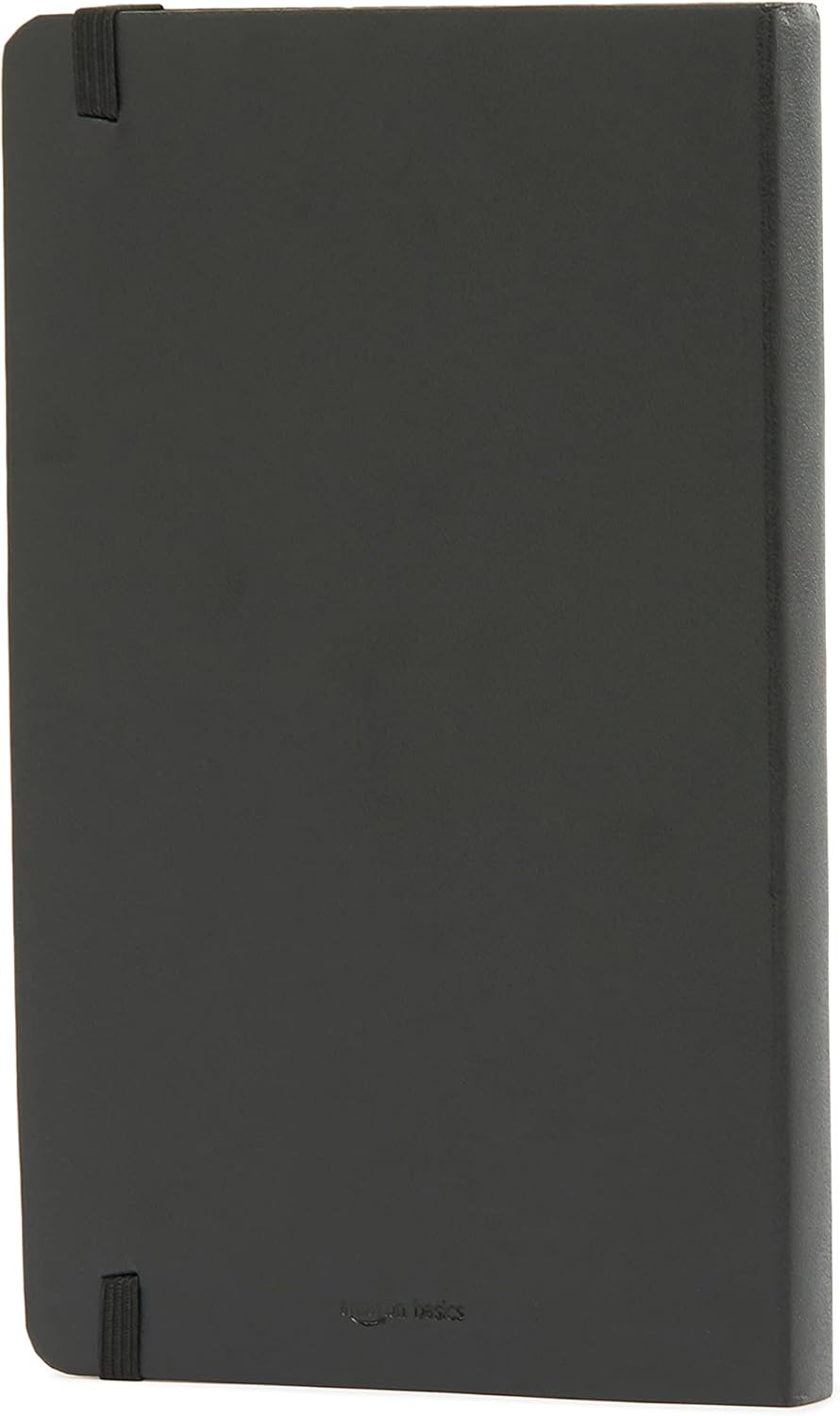 Amazon Basics Classic Lined Notebook, 240 Pages Hardcover, 5 x 8.25-Inch, Black