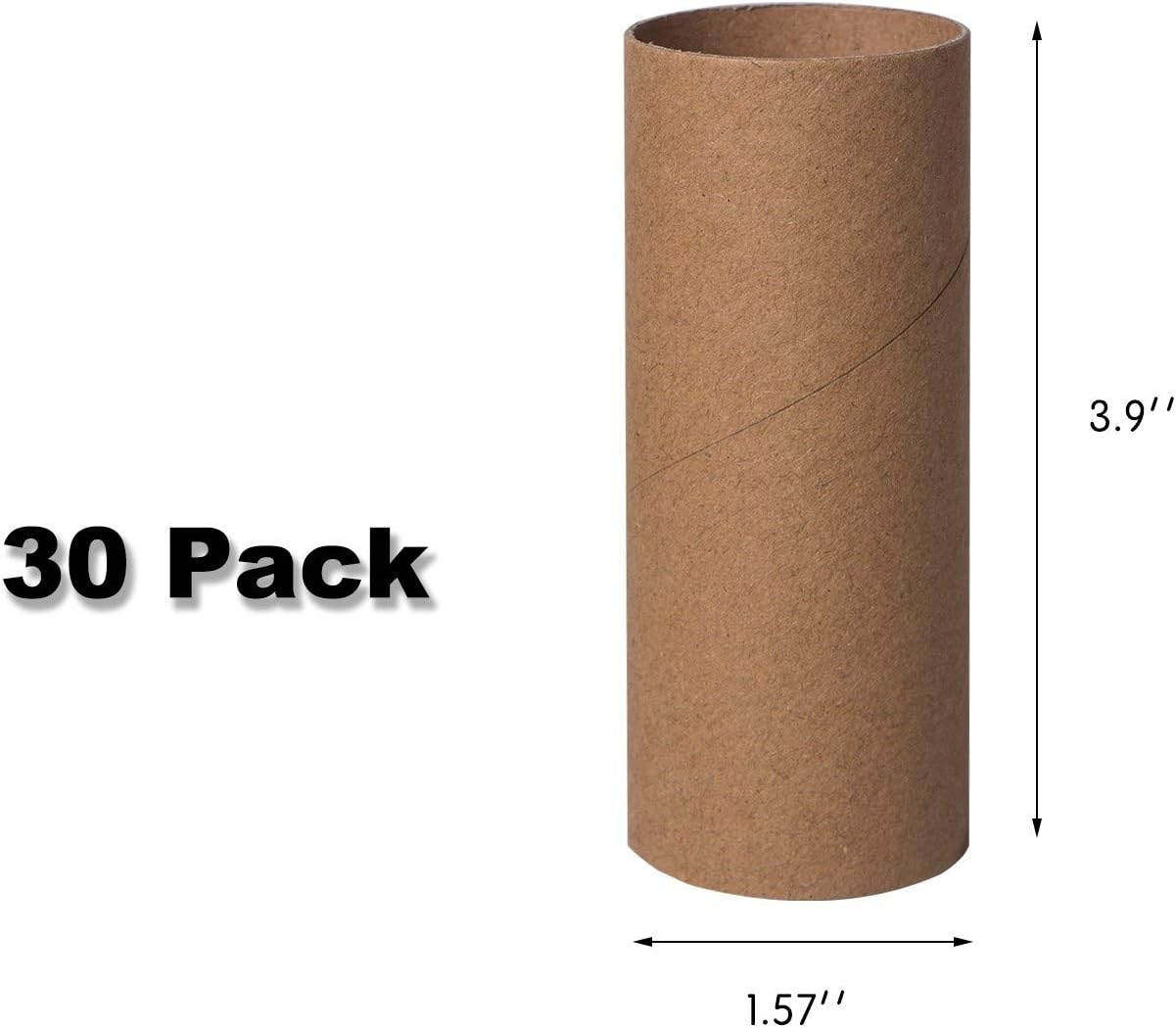 30 Pack Craft Rolls - Thick Cardboard Tubes for Crafts - Round Tubes - Cardboard Tubes For Crafts - Craft Tubes - Craft Round Tubes - Paper Tube for Crafts - 1.57 x 3.9 inches - Brown