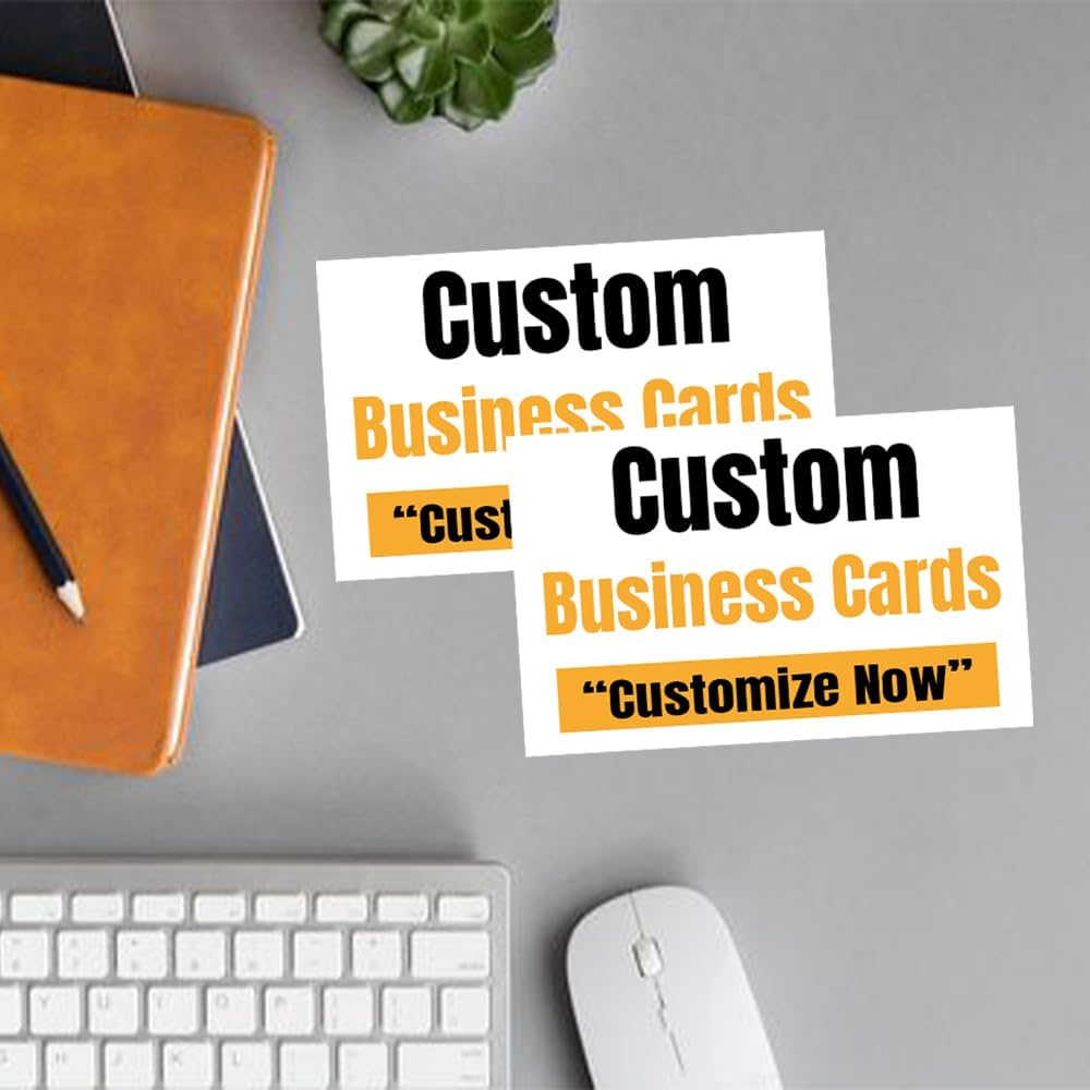 200Pcs Custom Business Cards Add Photo/LOGO/Text Personalized Business Cards for Small Business 300gsm Matte Paper Front & Back Sides Printed 3.5" x 2"