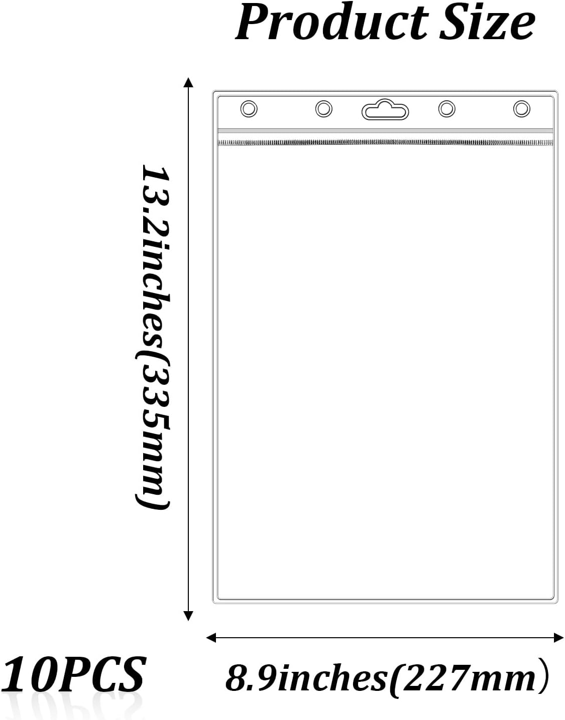 10 Pack Job Ticket Holders, 8.5x11 Inch Dry Erase Pockets, Waterproof Reusable Plastic Sleeves for Documents, Clear Vertical Page Protectors