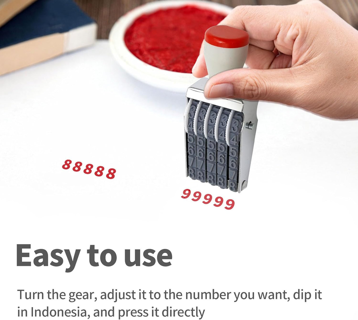 5 Digit Number Stamp,Adjustable Digit Rubber Changeable Number Stamp Numerical Stamp Multi- Functional Creative Price Tag Rotating Number Symbol Business Stamp