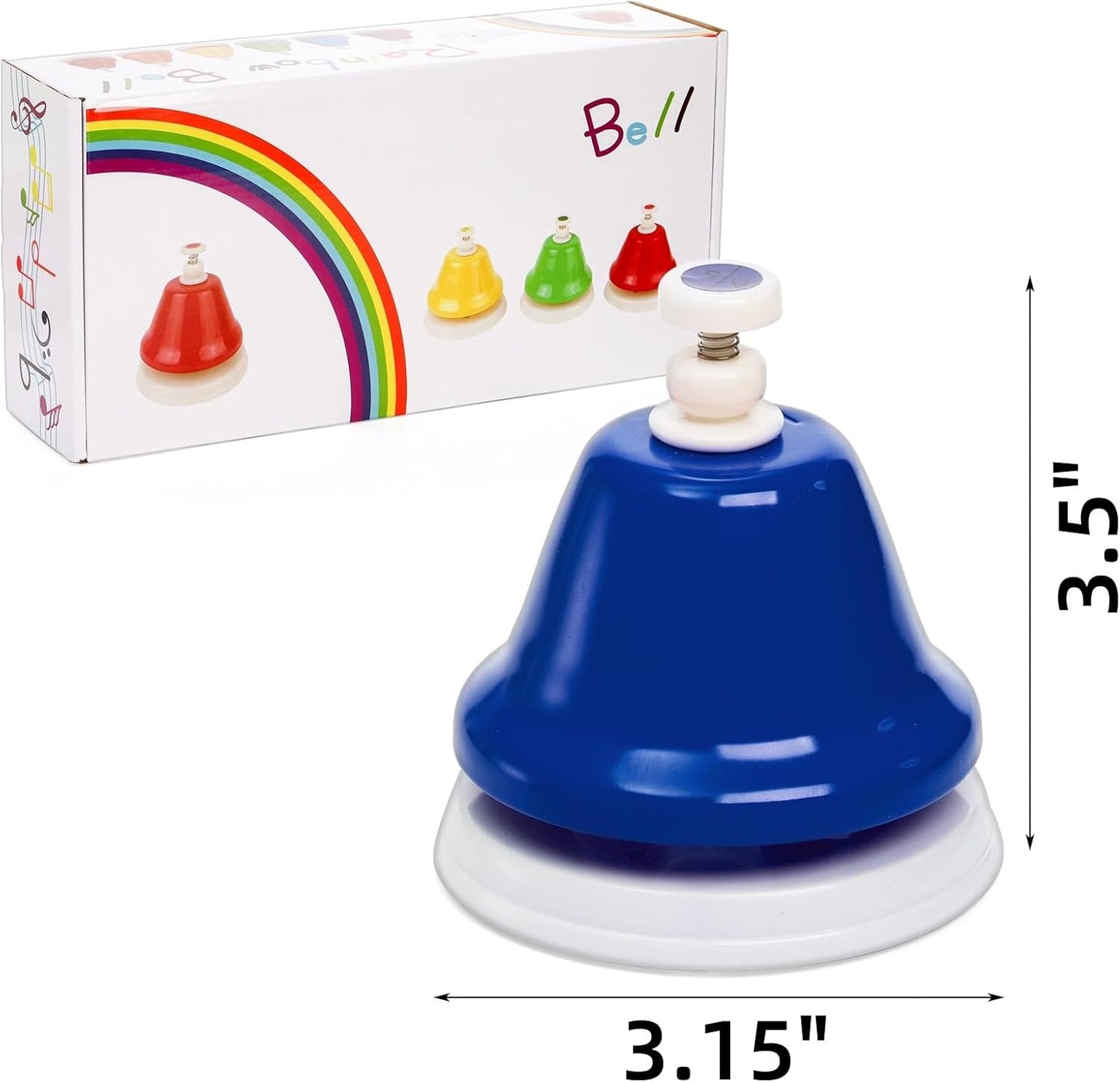 8 Notes Desk Bells, Music Bell Percussion Instrument, Colorful Diatonic Metal Bells, Chromatic Musical Table Bell for Teaching Church Chorus Holiday Party Supplies Birthday Gift