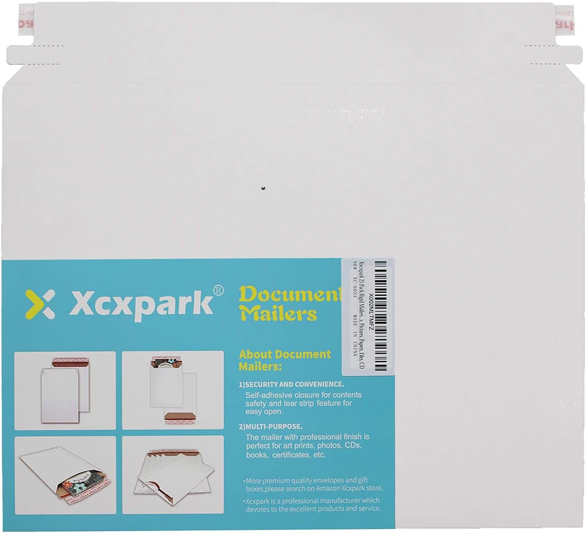 25 Pack Rigid Mailers, 9.5x12.5 inches Self Seal Photo Document Mailers Premium Cardboard Keep Flat Envelopes for Photos Pictures Papers Files CD