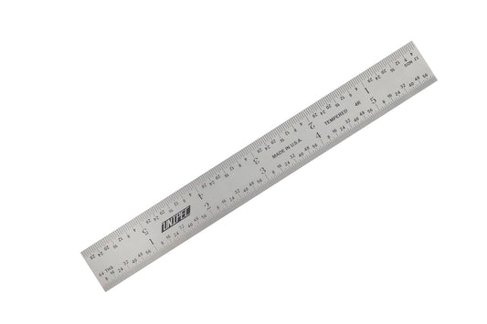 6 Inch Precision Rule, 4R (8ths, 16ths, 32nds, 64ths), Made in US, Metal Working and Fabrication, Carpentry, Woodworking and More (Rigid, 6 Inch)