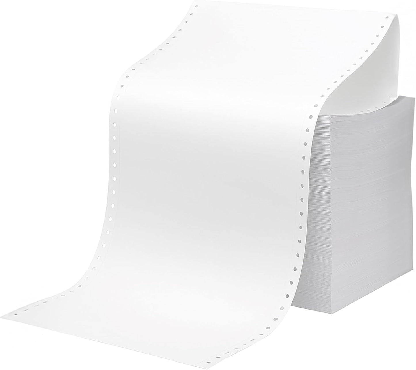 KDM 181, Dot Matrix Computer Paper 9-1/2'' x 11'' White, 1/2 Marginal Perfs. 15# 1 Part, 3300/Carton