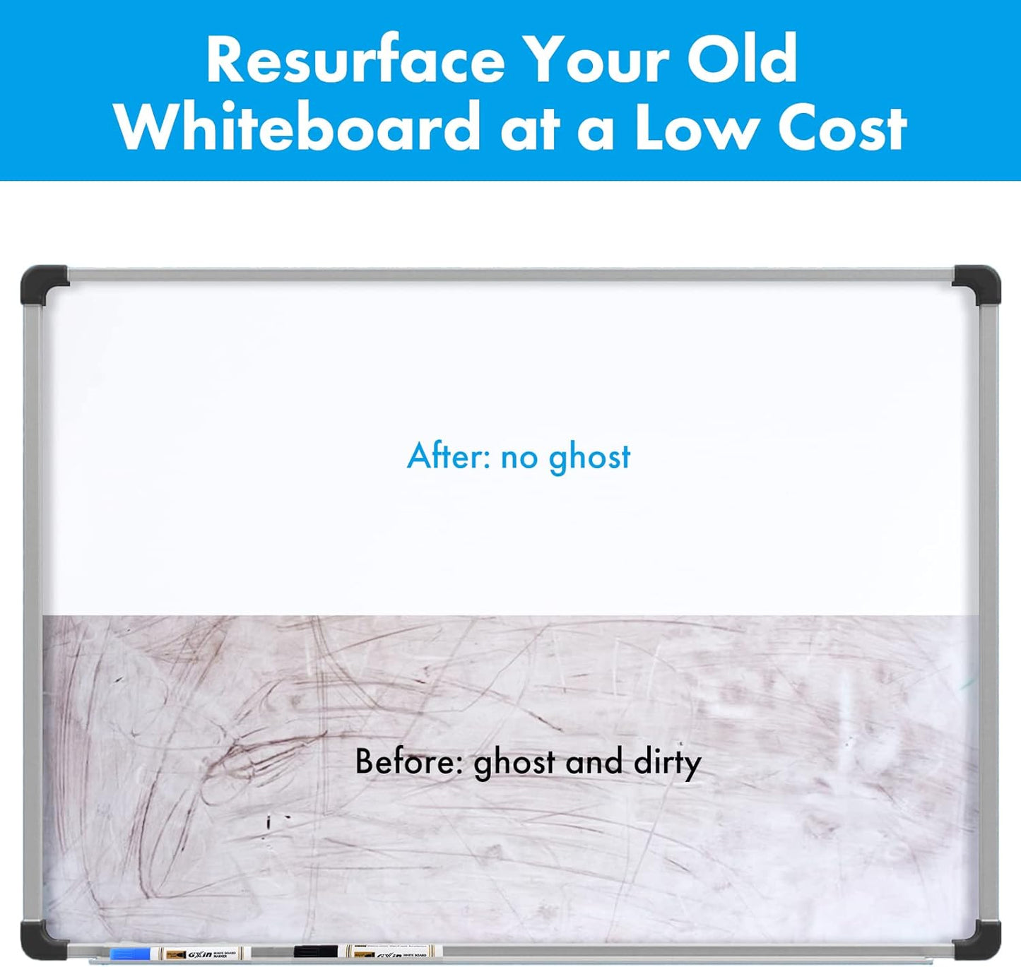 HAMIGAR Magnetic Whiteboard Contact Paper Dry Erase White Board Sticker for Wall Stick on White Board Peel and Stick Wallpaper Adhesive Small Poster 12" x 18" with Marker, Magnetic Eraser and Magnets