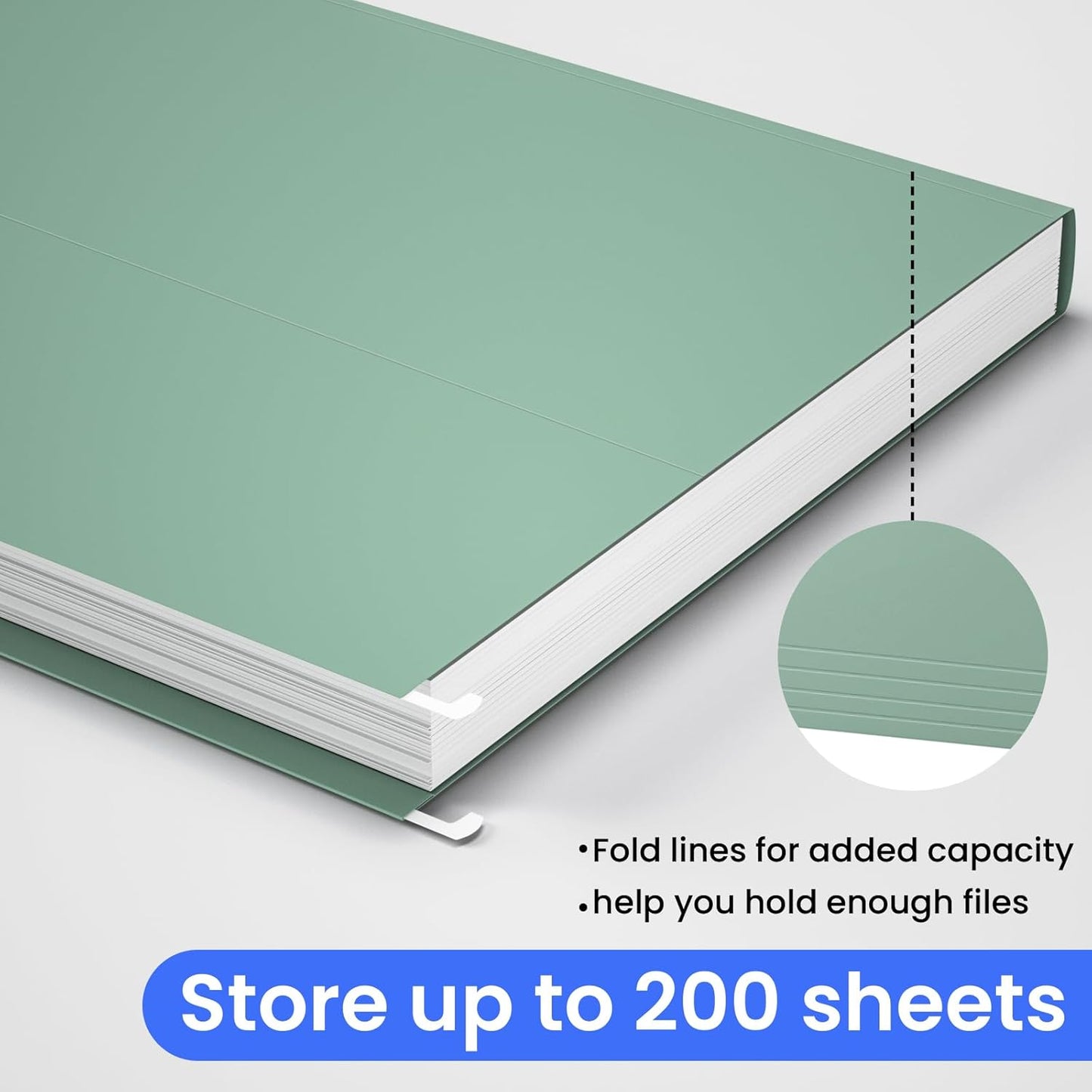 Hanging File Folders Letter Size, 25 Pack File Organizer Folders, 1/5-Cut Tabs with Hanging File Folder Frame, Heavy Duty No Extension, Stay Organized for Your Home and Office Bulk File