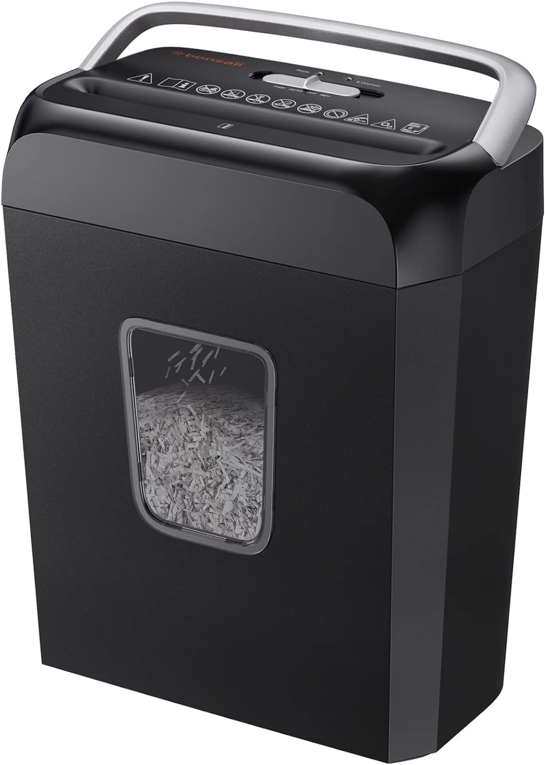 Bonsaii Paper Shredder for Home Use, 3.4 Gal Wastebasket, 6 Sheet Crosscut Paper Credit Cards, Staples, and Clips Shredder for Home Office Use, Portable Handle Design (C237-B New Version)