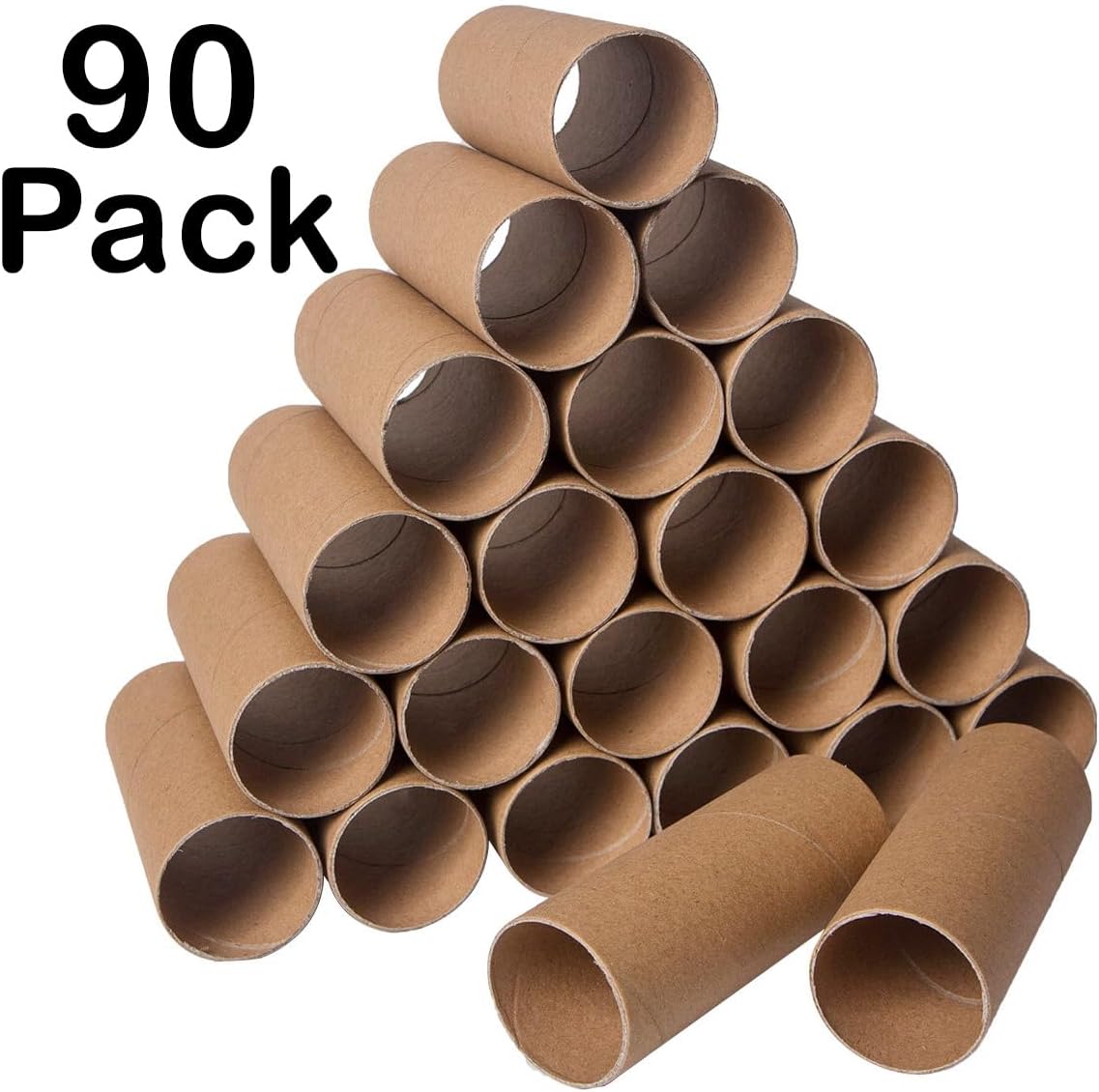 90 Pack Thick Cardboard Tubes for Crafts - Bulk Craft Rolls - Round Cardboard Tubes - Craft Tubes - Toilet Paper Rolls Crafts - Paper Tube for Crafts - Craft Round Tubes - 1.57 x 3.9 Inches - Brown