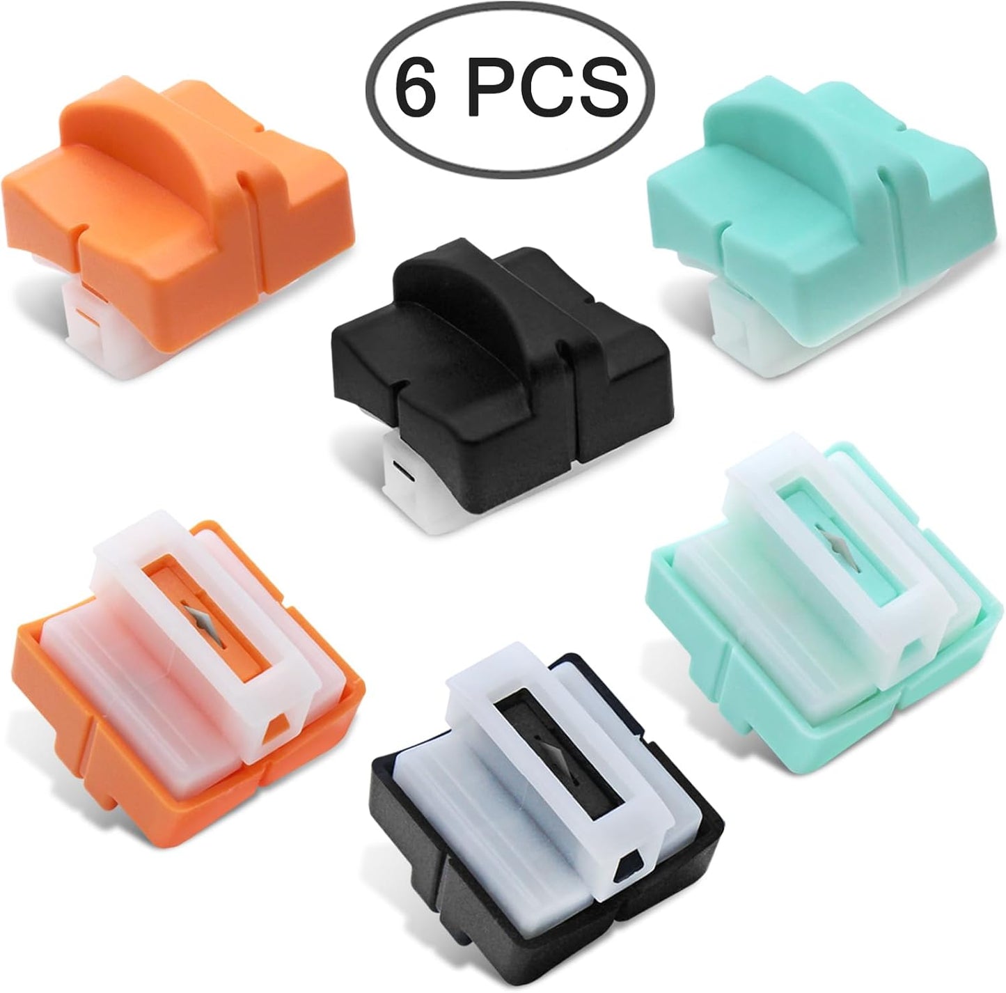 Trimmer Cutting Blades, 6Pcs Paper Cutter Replacement Blades for Paper Trimmers, Spring-Loaded Safeguard Design