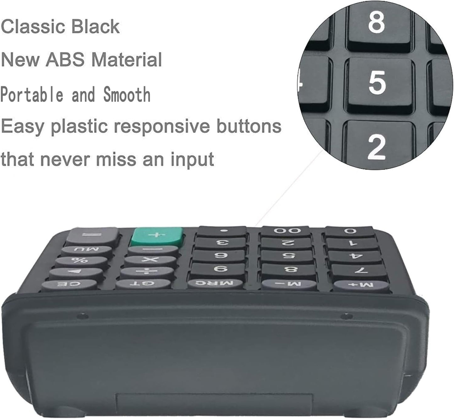 Calculators for Desk, BESTWYA 12-Digit Dual Power Handheld Desktop Calculator with Large LCD Display Big Sensitive Button (Black,Pack of 4)