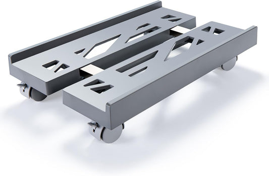 Adjustable Mobile CPU Stand, Ventilated Computer Tower Stand with 4 Caster Wheels Fits Most PC Tower, Under Desk CPU Holder PC Floor Cart Computer Riser for Gamers and Students (Gray)