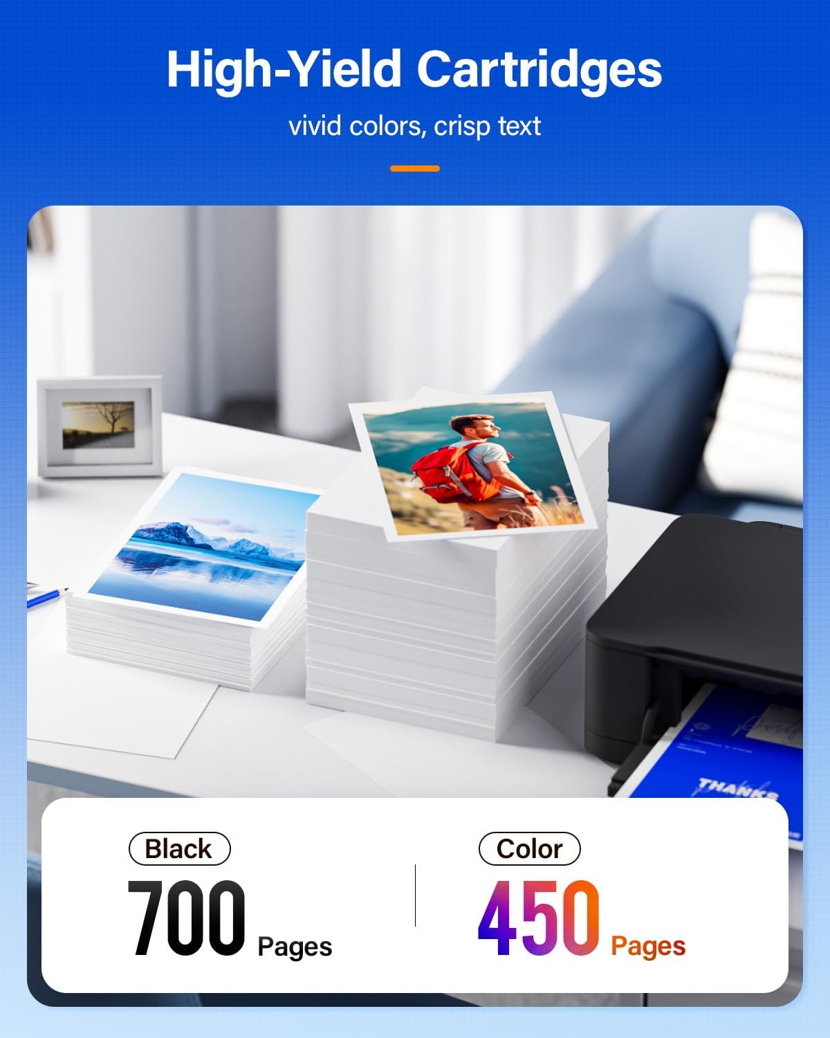 64XL Ink Cartridge Black/Color Combo Pack Replacement for HP Ink 64 XL for Envy Inspire 7900e 7255e 7955e 7958e 7200e Photo 6200 7855 7858 7800 7100 7155 7120 6252 6255 7158 7164 Tango Series Printer