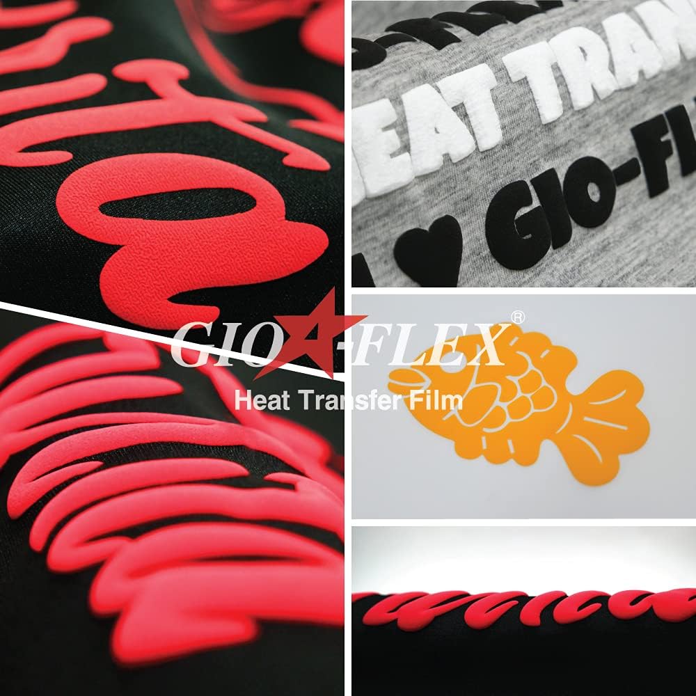 3D Puff Vinyl Heat Transfer 10" x 12" - 14 Sheets Foaming HTV Assorted Colors Bundle/Variety Pack, Adhesive Vinyl, Iron-On Transfer, Heat Press with Cricut Silhouette Cameo