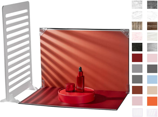 10Pcs 20Patterns Small Product Photography Backdrops Kit Photo Background Food Photography Backdrop Board with Shadow Props and Carrying Bag (16.5X11.7inch)