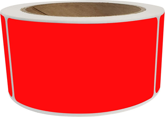 4X2 inch Labels Self Adhesive Rectangle Stickers in Neon Red (100mm x 51mm) - 250 Pack by Royal Green