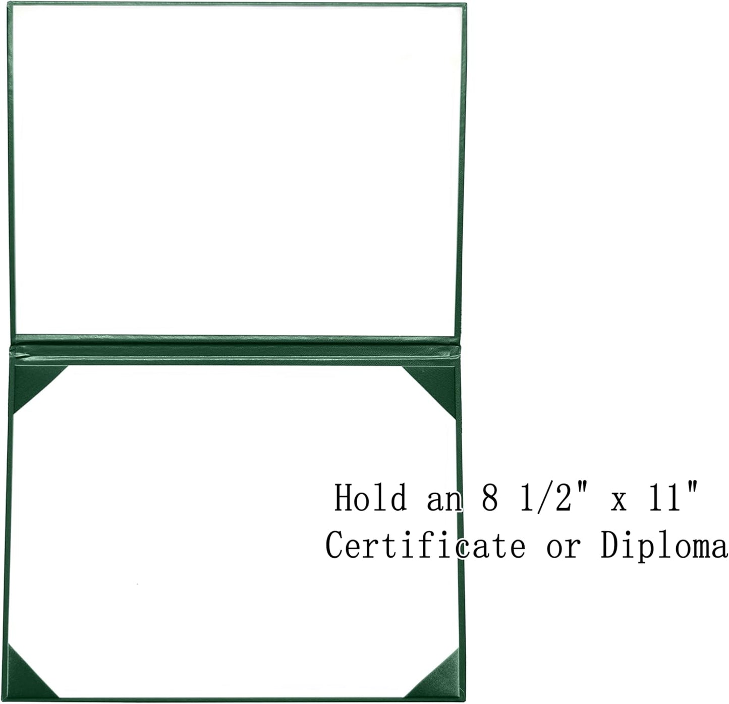 12 PCS Smooth Diploma Certificate Cover 8 1/2" x 11" Forest Green
