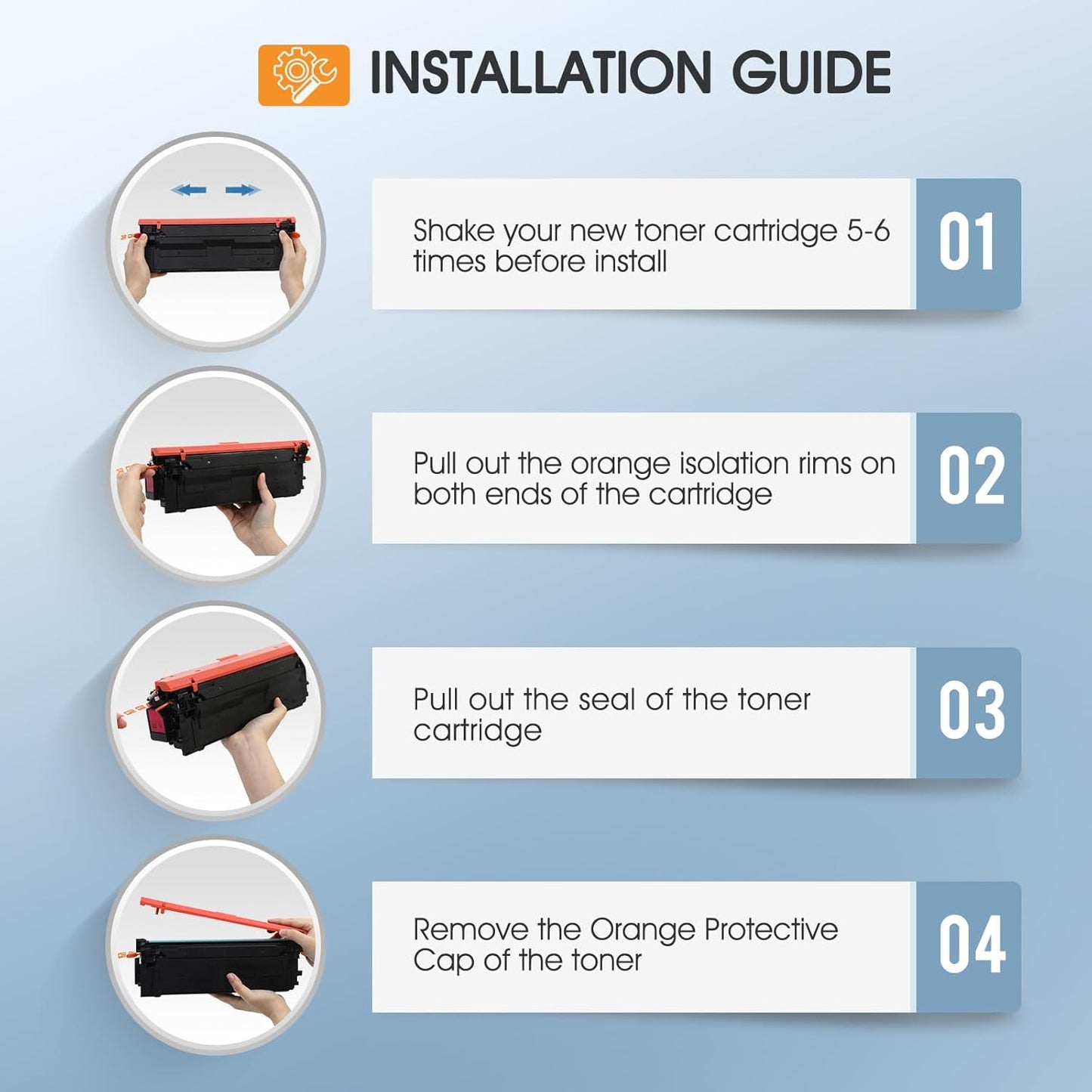 508A M553 Toner Cartridge Set 4-Pack Compatible Replacement for HP 508A 508X Toner for Enterprise M553 M552 553 MFP M577 CF360X CF361X CF362X CF363X (New Version, Black Cyan Magenta Yellow)