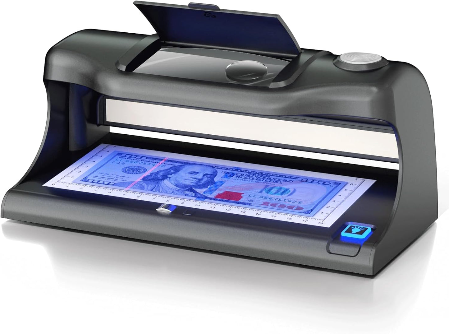 Aneken AL-18 Counterfeit Bill Detector with Dual LED UV Light, Counterfeit Money Detector Machine with 10x Magnifying, Bill & Money Checker Machine, 6 Detection Modes for IDs, Cards & All Currency