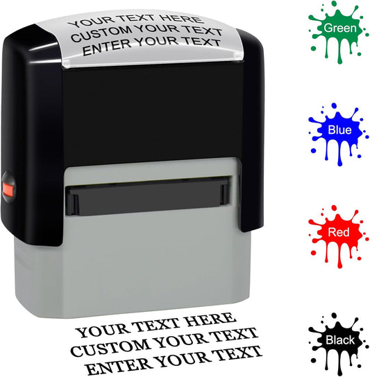 38x14mm Personalized Stamp Custom Self-Inking Business Address Rubber Stamps Customized with Name Date Signature Return Address Up to 3 Lines