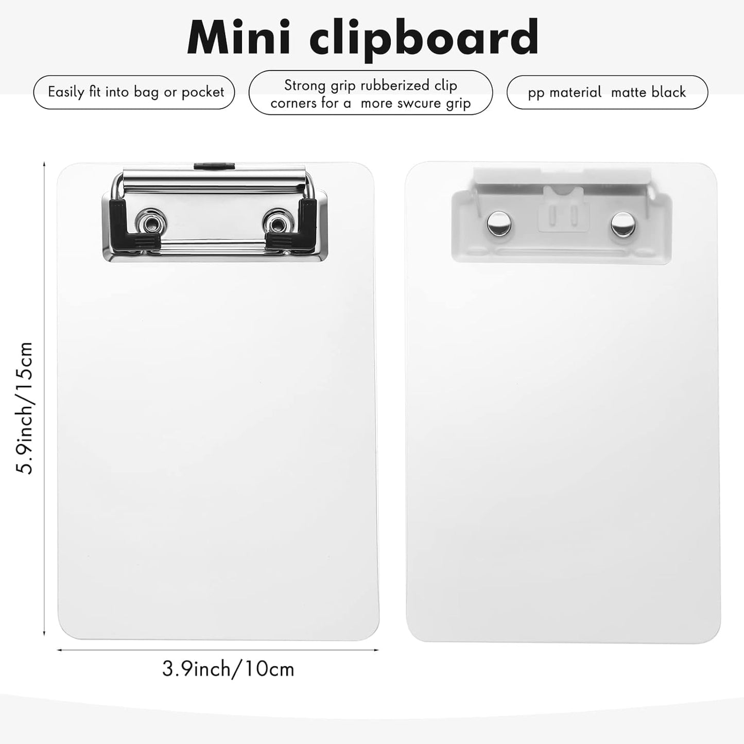 60 Pack Bulk Mini Clipboards 4 x 6 Inch Memo Small Clipboards Plastic Check Presenters for Restaurants Pocket Small Notepads Receipts Tickets for Office Cafe Shopping List(Clear)
