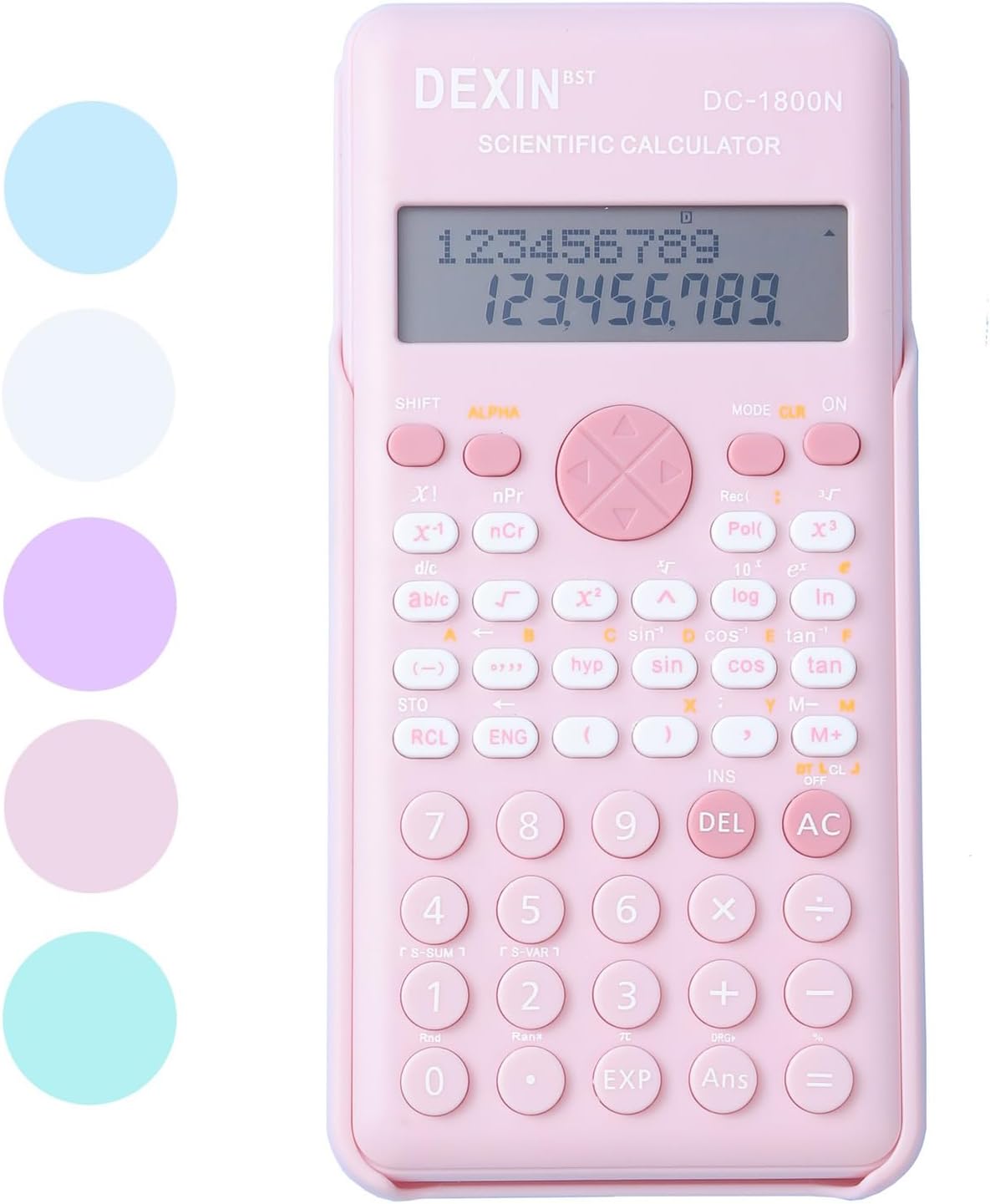 Scientific Calculators for Students, 240 Functions 2-Line Standard Scientific Calculator, Cute School Office Supplies，Math Calculator for School (Pink)