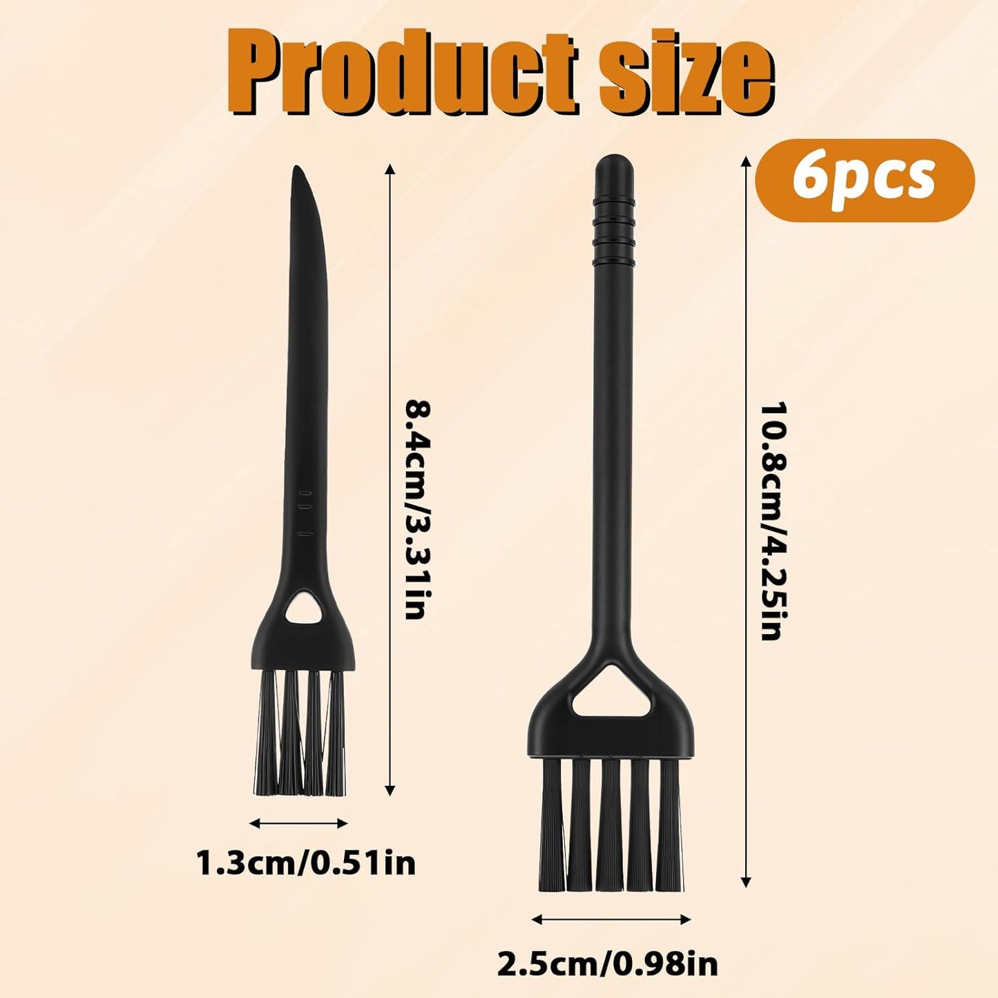 6 Pcs Mini Keyboard Cleaning Brushes Computer Brush Portable Cleaning Kit Antistatic Small Cleaner Multi-Function Brush Dust Clean Brushes for Camera Narrow Spaces (Black)