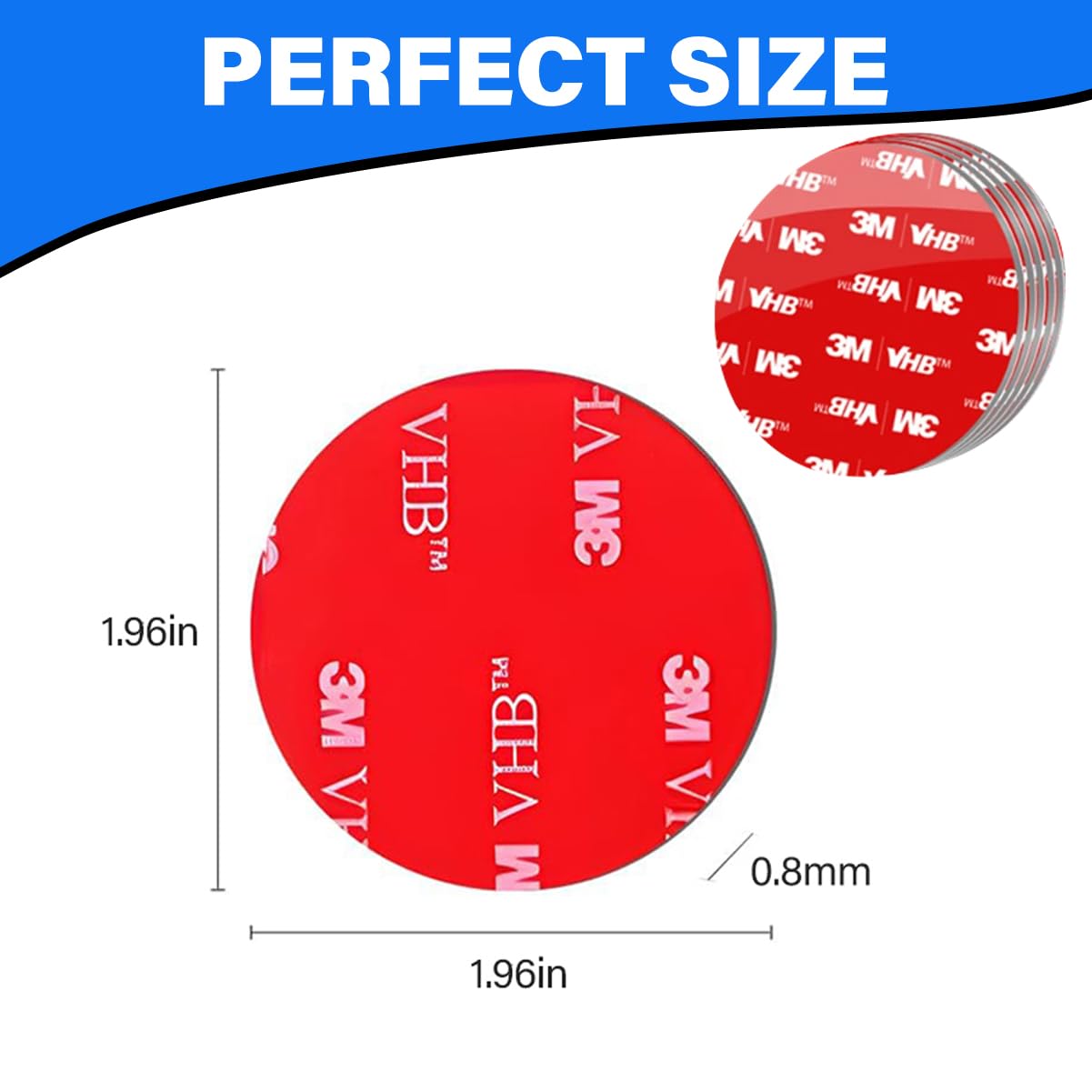 3M VHB Double Sided Mounting Gel Pads,40PCS 2'' Diameter, Waterproof, Heat-Resistant Sticky Heavy Duty Mounting Tape for Home Decoration, Car Use, Include 4 Replacement Sticky Pads (2in * 2in Circles)