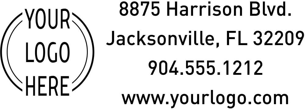 Holmes Stamp & Sign Custom Rectangle Logo Return Address Stamp - Self-Inking Stamper - Rubber Personalized Business Stamp - 2.5" x 0.1"