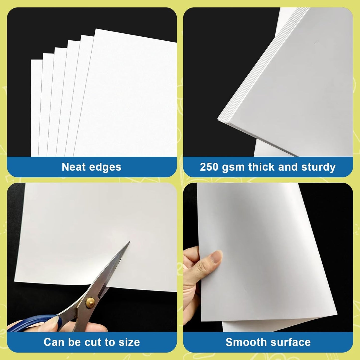 10 Pcs 12" x 18" Poster Board White Poster Board Paper Bulk 250 GSM Thickness Vision Boards Smart PosterBoard for Drawing School Arts Craft Projects Presentations Scrapbooking Blank Graphic Display