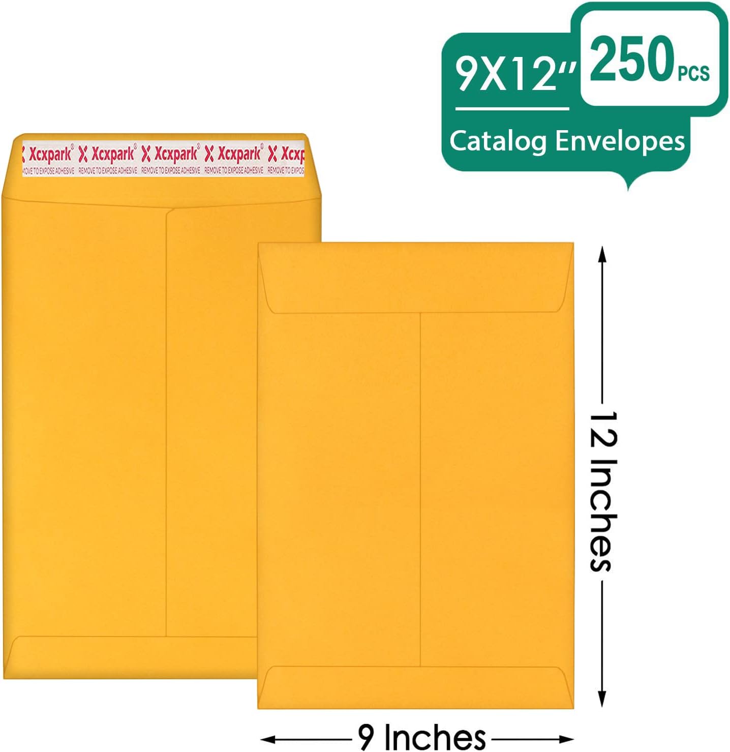 250 PCS 9x12 inches Security Catalog Envelopes Printable Self Seal Envelopes, Anti Tear brown Kraft Envelopes for Invitation Cards, Pictures, Photos, Documents