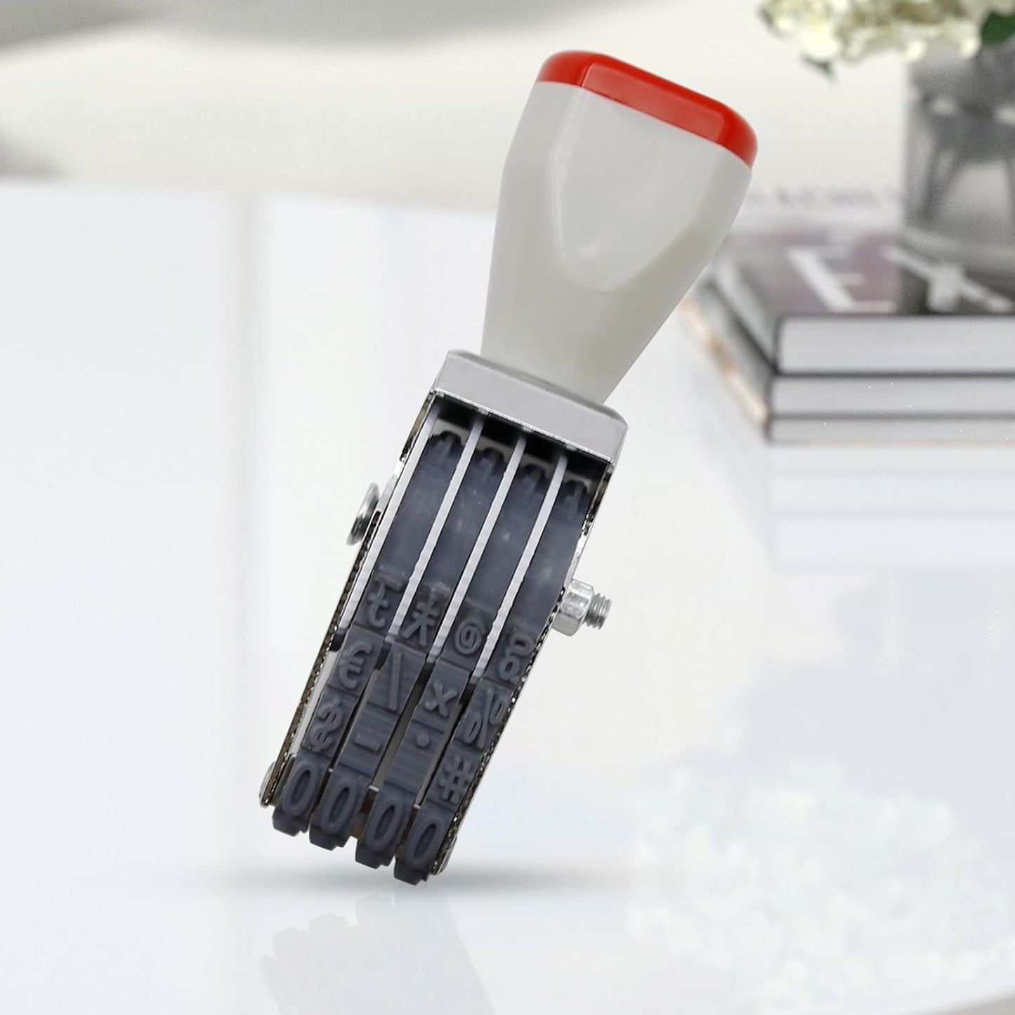 4 Digit Number Stamp,Adjustable Digit Rubber Changeable Number Stamp Numerical Stamp Multi- Functional Creative Price Tag Rotating Number Symbol Business