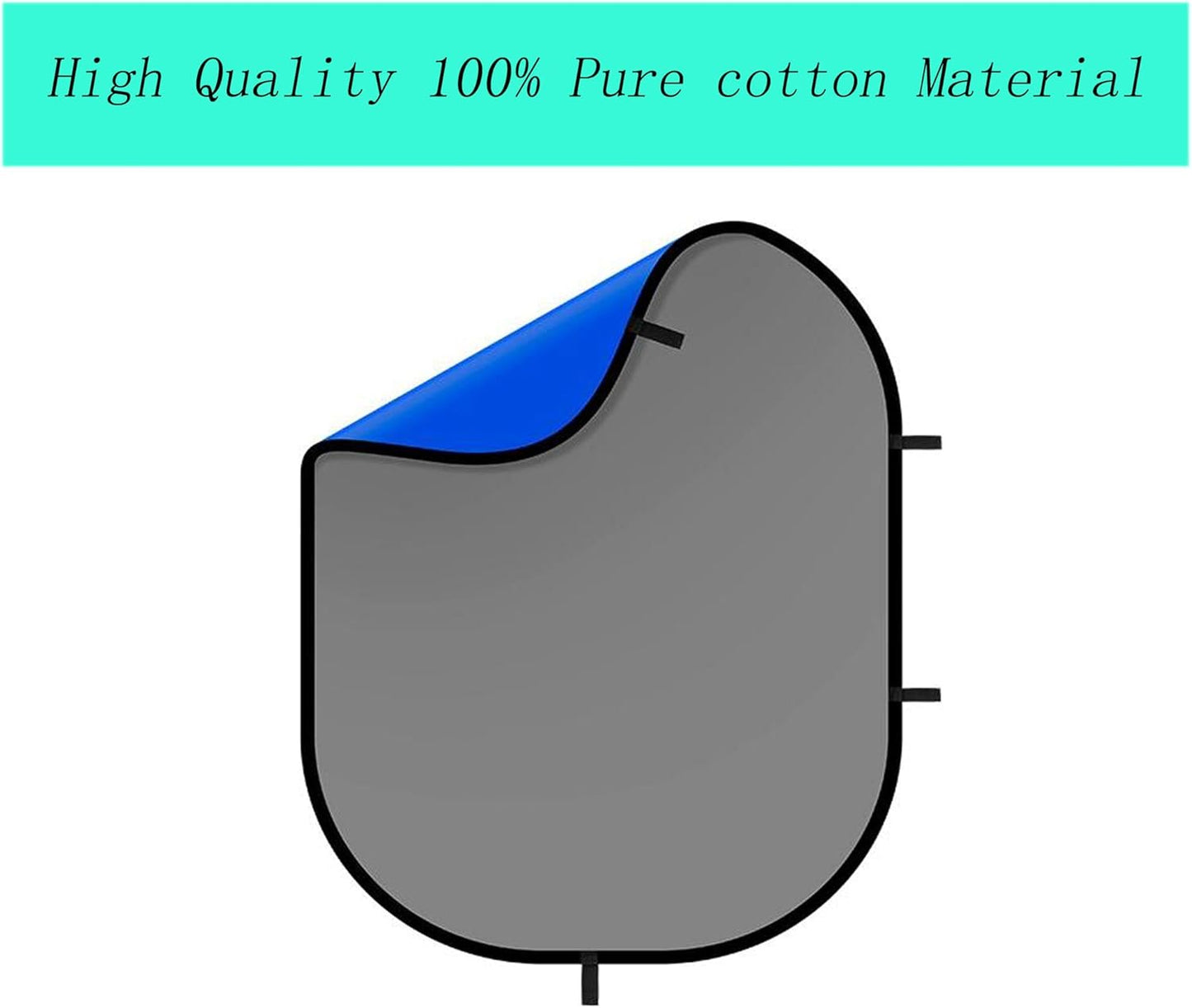 5x7ft/1.5x2m Chromakey Blue Grey Backdrop with 7.8ft/2.4m Stand, 2-in-1 Reversible Collapsible Pop-Up Blue Grey Screen Background Panel for Photography, Live Streaming, Video Shooting, Game