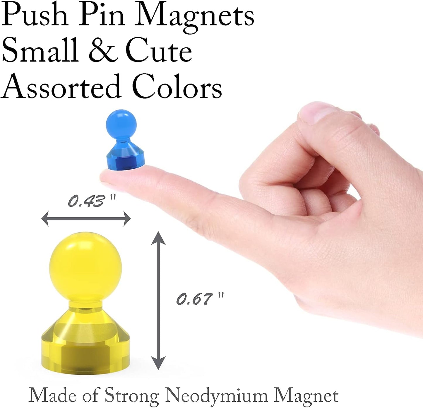 Ant Mag Magnetic Push Pins Strong Push Pin Magnets for Fridge Whiteboards Calendars Maps in School & Office Pack of 52 Assorted