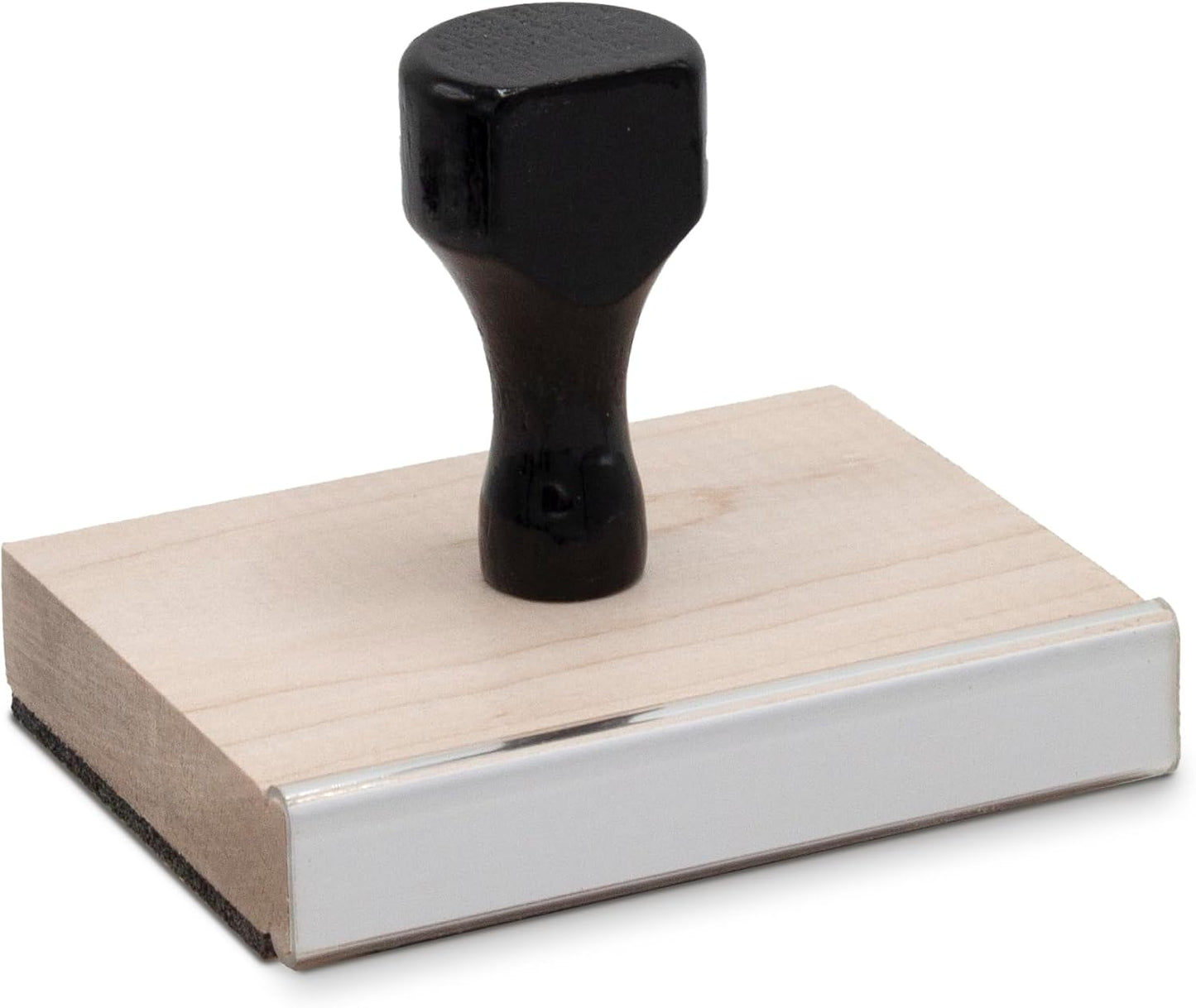 Infusion Custom Text Traditional Wood Stamp with Plastic Handle, 2" x 3"