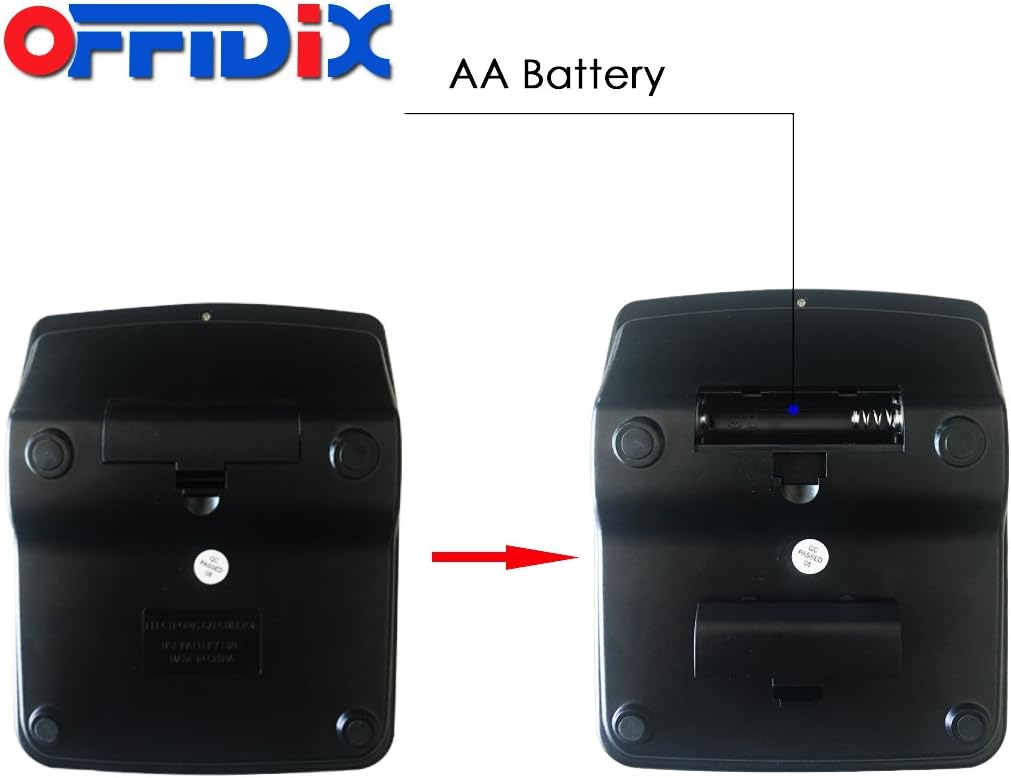 OFFDIX Office Desktop Calculator, Solar and Battery Dual Power Electronic Calculator Portable 12 Digit Large LCD Display Calculator